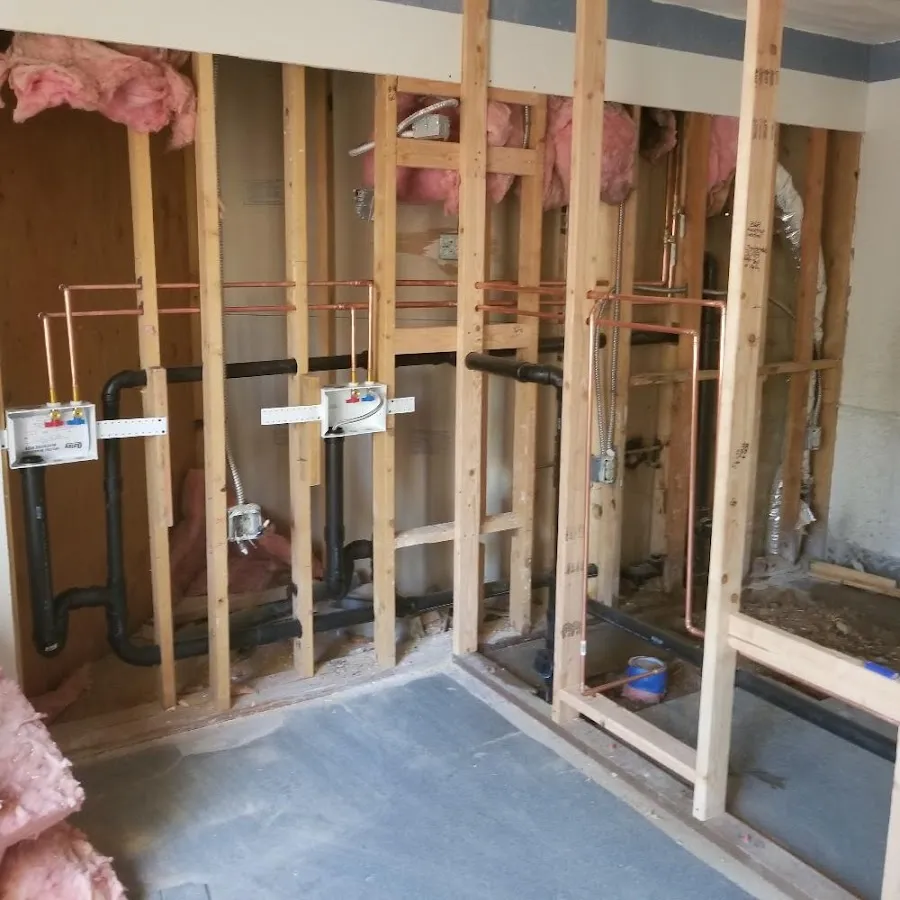 Copper pipe rough-in and plumbing installation in Raynham